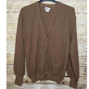 VINTAGE PERUVIAN ANDEAN 100% ALPACA BUTTON FRONT CARDIGAN SIZE LARGE